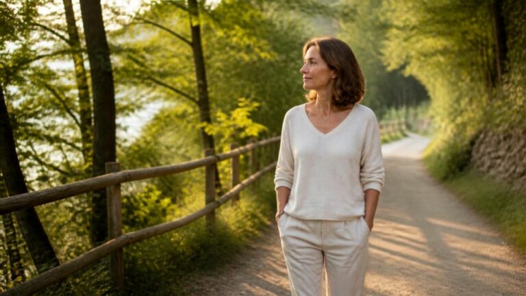 Sortir pour se sentir mieux : femme marchant dans la nature