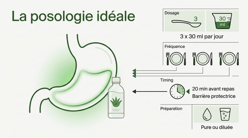 dessin d'un estomac et da la posologie idéale du gel d'aloe vera pour prendre soin de son estomac