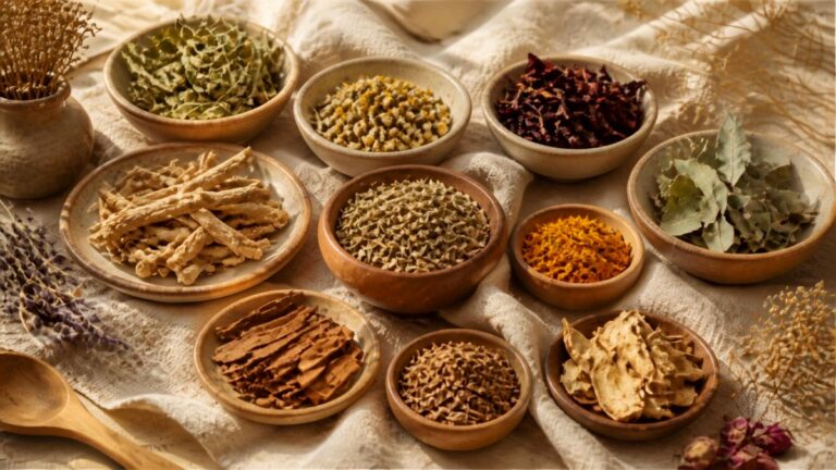 Assortiment de plantes séchées anti-inflammatoires pour le confort des articulations
