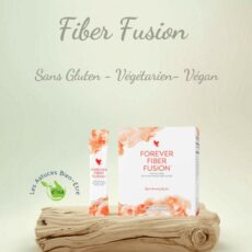 Forever Fiber Fusion, complément alimentaire fibres en stick, sans gluten, végétarien et végan, posé sur du bois flotté